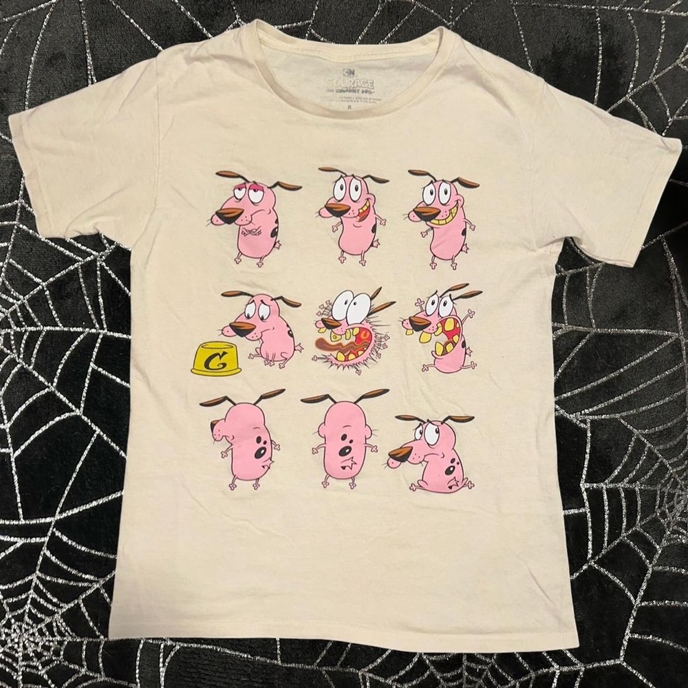 Playful Cartoon Character Cream T-Shirt